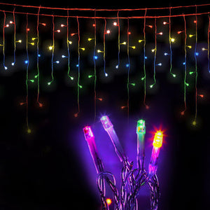 Jingle Jollys 800 LED Christmas Icicle Lights Mutlicolour