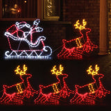 Jingle Jollys Christmas Motif Lights LED Rope Reindeer Waterproof Colourful Xmas