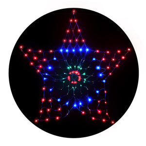 Jingle Jollys Christmas Lights Motif LED Star Net Waterproof Outdoor Colourful