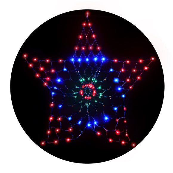 Jingle Jollys Christmas Lights Motif LED Star Net Waterproof Outdoor Colourful