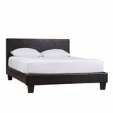 Single Size Leatheratte Bed Frame in Black Colour with Metal Joint Slat Base