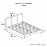 Single Size Leatheratte Bed Frame in Black Colour with Metal Joint Slat Base