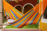 Queen Size Mayan Legacy Cotton Mexican Hammock in Alegra Colour