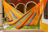 Jumbo Size Mayan Legacy Cotton Mexican Hammock in Alegra Colour