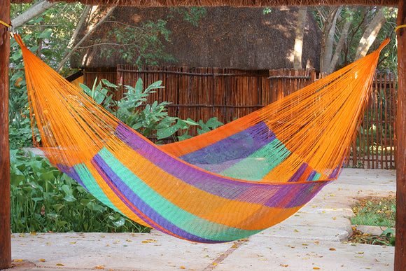 King Size Mayan Legacy Cotton Mexican Hammock in Alegra Colour