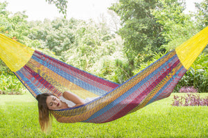 Queen Size Mayan Legacy Cotton Hammock in Confeti