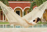 Jumbo Size Mayan Legacy Mexican Cotton Hammock in Cream