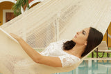 Jumbo Size Mayan Legacy Mexican Cotton Hammock in Cream