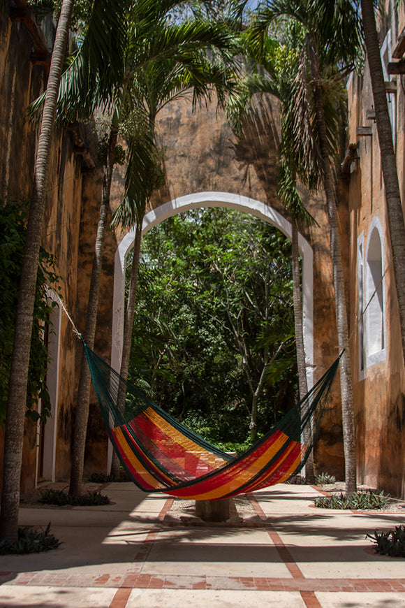 Queen  Size Mayan Legacy Cotton Mexican Hammock in Imperial Colour