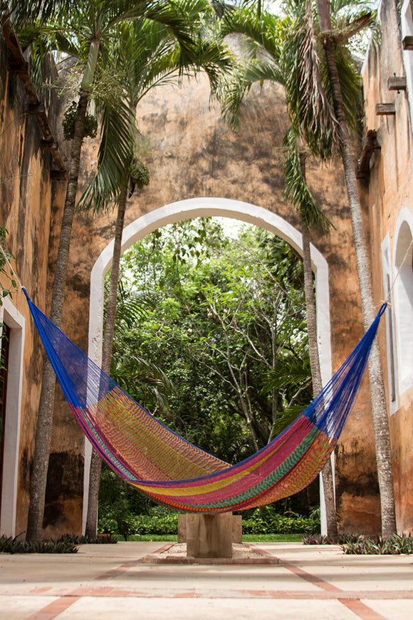 Queen Size Mayan Legacy Cotton Mexican Hammock in Mexicana Colour