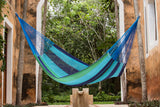 Queen Size Mayan Legacy Cotton Mexican Hammock in Oceanica Colour