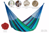 Queen Size Mayan Legacy Cotton Mexican Hammock in Oceanica Colour