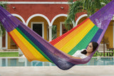 Jumbo Mayan Legacy Cotton Mexican Hammock in Rainbow colour