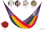 Single Size Mayan Legacy Cotton Mexican Hammock in Rainbow Colour