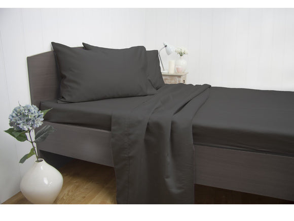Luxton King Size 1900TC Cotton Rich Sheet Set (Charcoal Color)