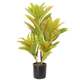 Artificial Potted Flaming Zebra (Codiaeum variegatum / crotons) 55cm