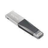 SANDISK IXPAND IMINI FLASH DRIVE SDIX40N 128GB GREY IOS USB 3.0