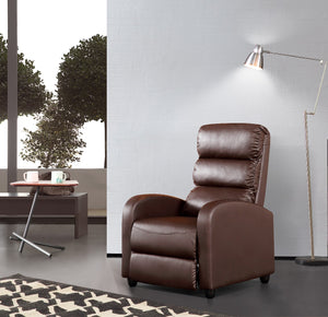 Luxury Leather Recliner Chair Armchair - Brown