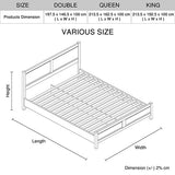 Alice 4 Pieces Bedroom Suite Natural Wood Like MDF Structure Queen Size White Ash Colour Bed, Bedside Table & Tallboy