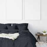 Royal Comfort 1000 Thread Count Bamboo Cotton Sheet and Quilt Cover Complete Set Queen Charcoal