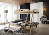 Solid Timber Triple Bunk Bed Single over Double Natural