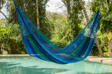 Jumbo Plus Size Mayan Legacy Nylon Mexican Hammock in Oceanica Colour