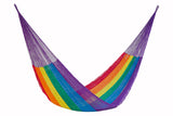 Jumbo Plus Size Mayan Legacy Nylon Mexican Hammock in Rainbow Colour