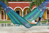King Size Outoor Cotton Mayan Legacy Mexican Hammock in Caribe