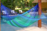Jumbo Size Outoor Cotton Mayan Legacy Mexican Hammock in Caribe