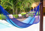 King Size Outoor Cotton Mayan Legacy Mexican Hammock in Caribean Blue