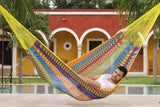 Queen Size Outoor Cotton Mayan Legacy Mexican Hammock in  Confeti