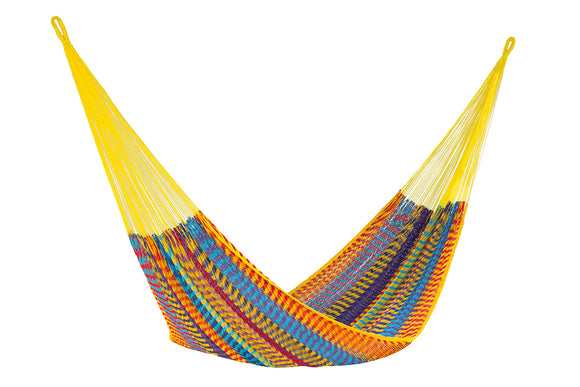 Queen Size Outoor Cotton Mayan Legacy Mexican Hammock in  Confeti