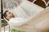 King Size Outoor Cotton Mayan Legacy Mexican Hammock in  Cream