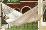 King Size Outoor Cotton Mayan Legacy Mexican Hammock in  Cream