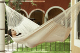 King Size Outoor Cotton Mayan Legacy Mexican Hammock in  Cream