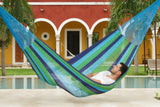 King  Size Outoor Cotton Mayan Legacy Mexican Hammock in Oceanica