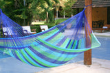 King  Size Outoor Cotton Mayan Legacy Mexican Hammock in Oceanica