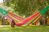 Jumbo Size Outoor Cotton Mayan Legacy Mexican Hammock in  Radiante