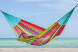Jumbo Size Outoor Cotton Mayan Legacy Mexican Hammock in  Radiante