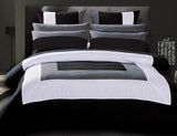 Super King Size Black Grey White Quilt Cover Set(3PCS)