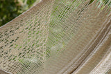 King Size Mayan Legacy Deluxe Outdoor Cotton Mexican Hammock  in Cream Colour
