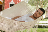 King Size Mayan Legacy Deluxe Outdoor Cotton Mexican Hammock  in Cream Colour