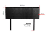 PU Leather Queen Bed Headboard Bedhead - Black