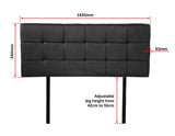 PU Leather Double Bed Deluxe Headboard Bedhead - Black