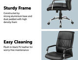 PU Leather Office Chair Executive Padded Black