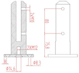 4 x Frameless Pool Glass Fencing Clamps Spigots