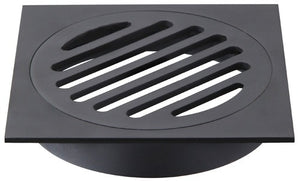 Square Black Floor Grate Drain 110 mm Full Brass Construction