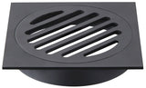 Square Black Floor Grate Drain 110 mm Full Brass Construction