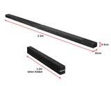 2.2m Gymnastics Folding Balance Beam Black Synthetic Suede